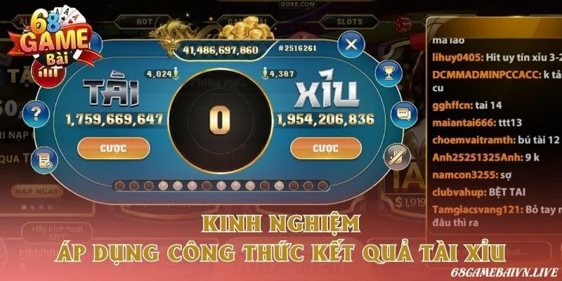 Kinh nghiệm áp dụng công thức đặt cược tài xỉu dễ thắng